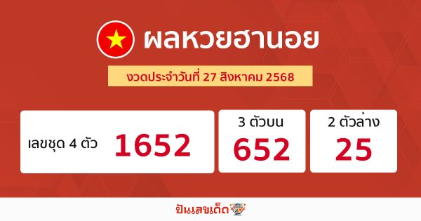 รูปภาพผลหวยฮานอยวันนี้ของ heng99