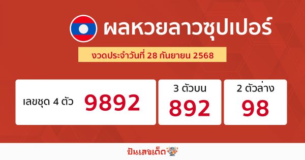 รูปภาพผลหวยลาวซุปเปอร์วันนี้ของ lekdedonline