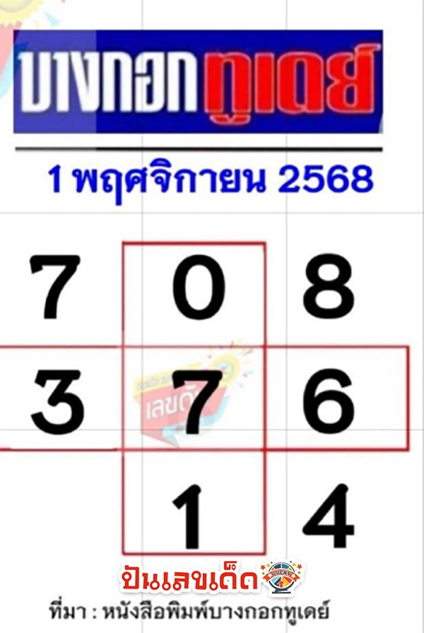 รูปภาพแนวทางหวยบางกอกทูเดย์ 1 พ.ย.68ของ heng99