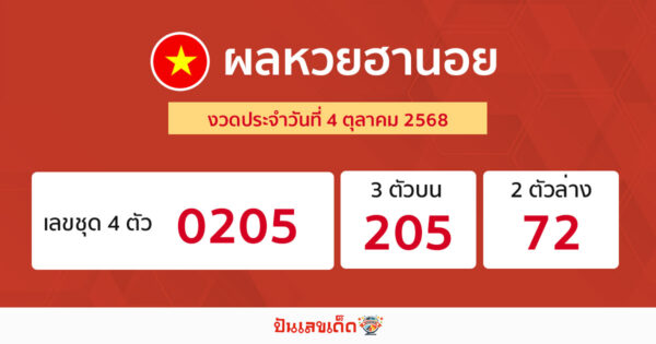 รูปภาพผลหวยฮานอยวันนี้ของ lekdedonline