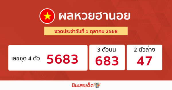 รูปภาพผลหวยฮานอยวันนี้ของ lekdedonline