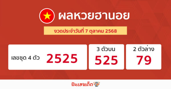 รูปภาพผลหวยฮานอยวันนี้ของ lekdedonline