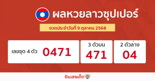 รูปภาพผลหวยลาวซุปเปอร์วันนี้ของ lekdedonline